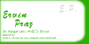 ervin praz business card